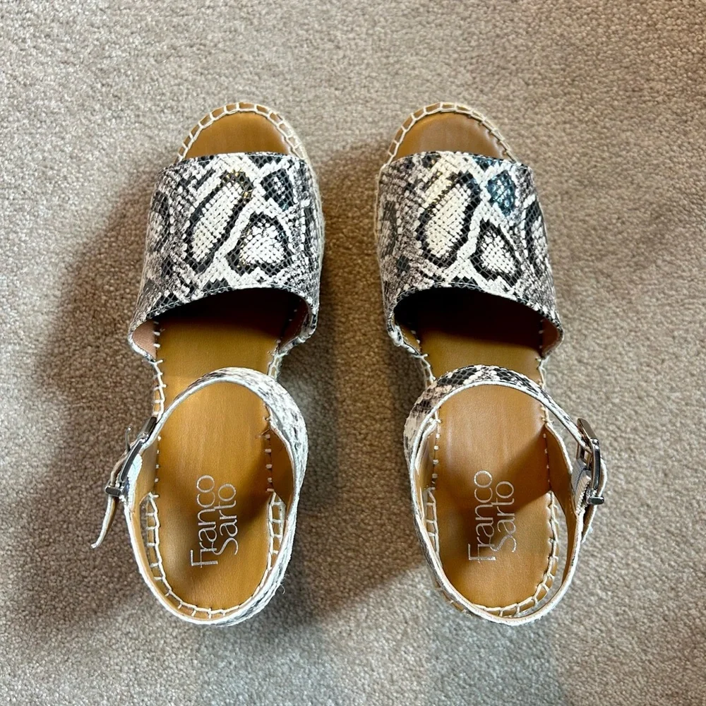 Franco Sarto Snakeprint Leather Wedges - Picture 11 of 13